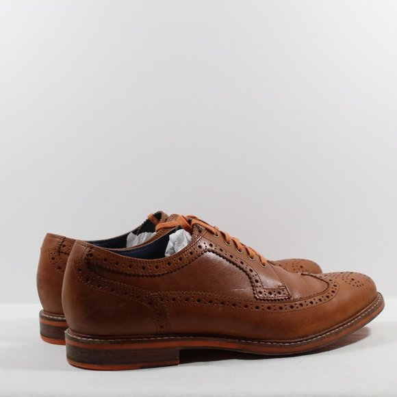 Cole Haan Men's Wing Tip Leather Oxford Shoes - British Tan 12 US / 45 EU - Picture 2 of 6